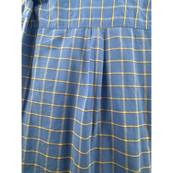 Cinch Plaid Long-Sleeve Button-Up Shirt Blue And Yellow Size Large - Picture 4 of 7